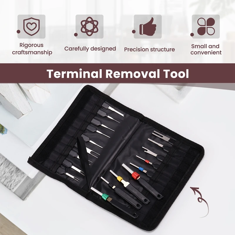 AB30-Auto Terminal Removal เครื่องมือ,สายไฟรถยนต์ PIN EXTRACTOR Connector PULLER Kit,Depinning ชุดเครื่องมือ (18 ชิ้น)