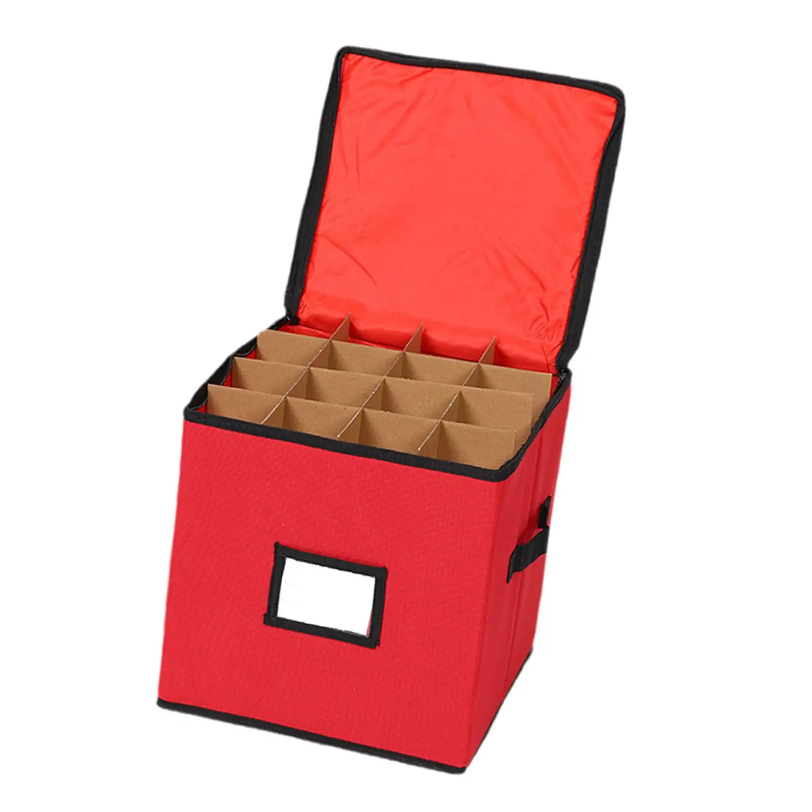 Christmas Ornament Storage Box Organizer Bag 12x12 inch 64 Compartment Foldable 600D Oxford Cloth with Dividers