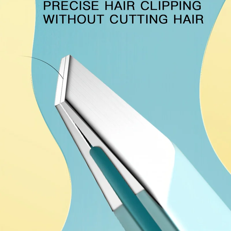 Pinça de sobrancelha profissional de aço inoxidável, remoção precisa de pelos faciais e corporais, adequada para barbas, aparar sobrancelhas