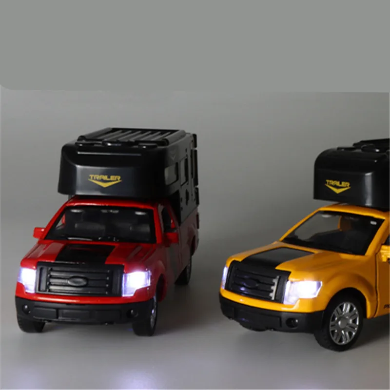 1:32 Luxury RV Recreational Vehicles Car Model Diecast Camper Van Motorhome Touring Car Model Toy Sound Light Childrens Toy Gift