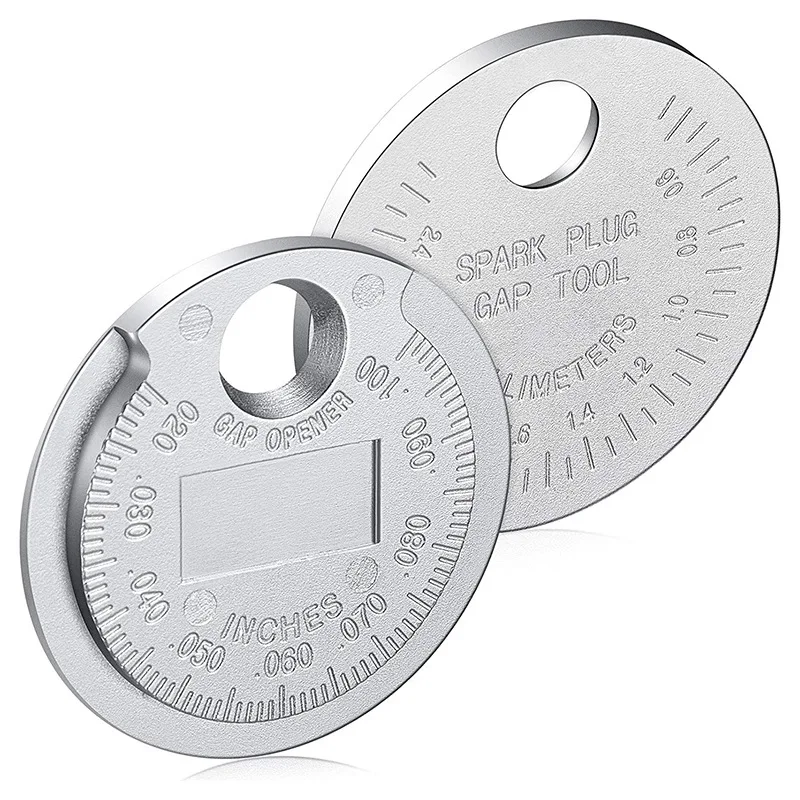 

Coin- Type 0.6-2.4mm Spark Plug Gap Gauge Measurement Tool Range Spark Plug Gage Caliber Measuring Tool
