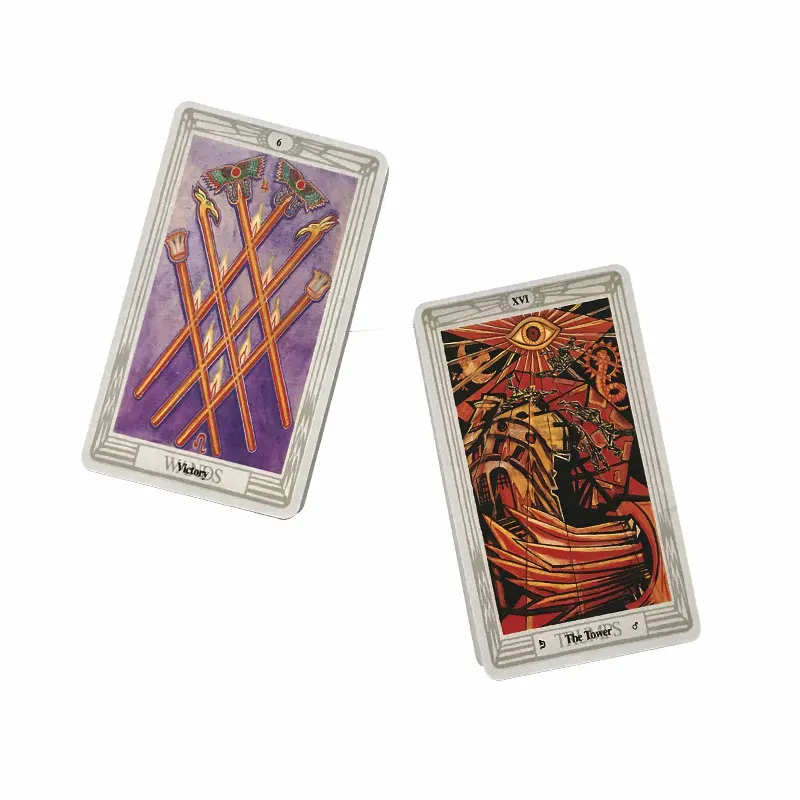 Hot selling Thoth Tarot Oracle Card Fate Divination Prophecy Card Family Party Game Tarot 78 Card Deck PDF Guide
