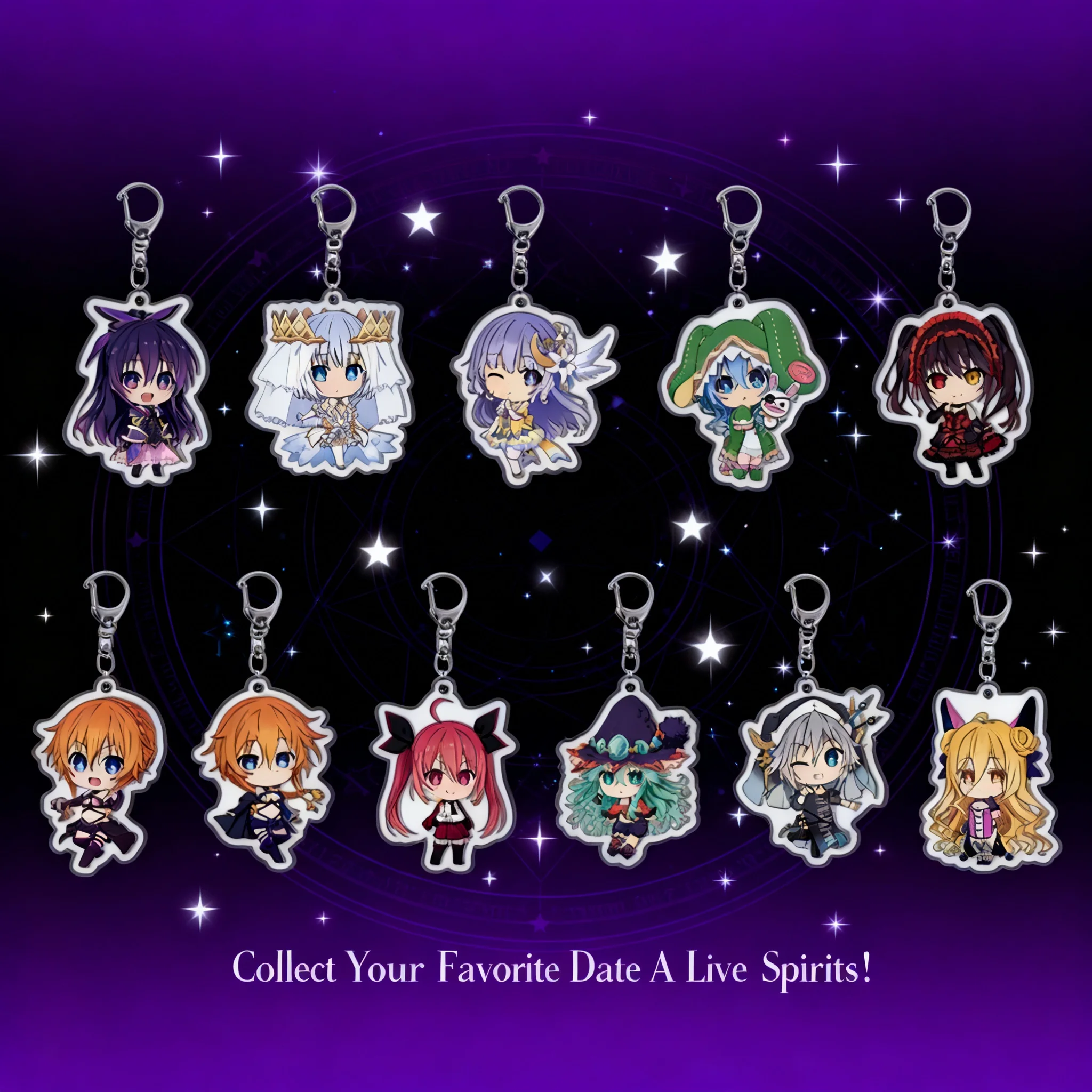 

Anime Keychain Acrylic Keychain Date A Live Shido Itsuka Yatogami Tohka Cartoon Character Pendant Accessory Gift for Fans