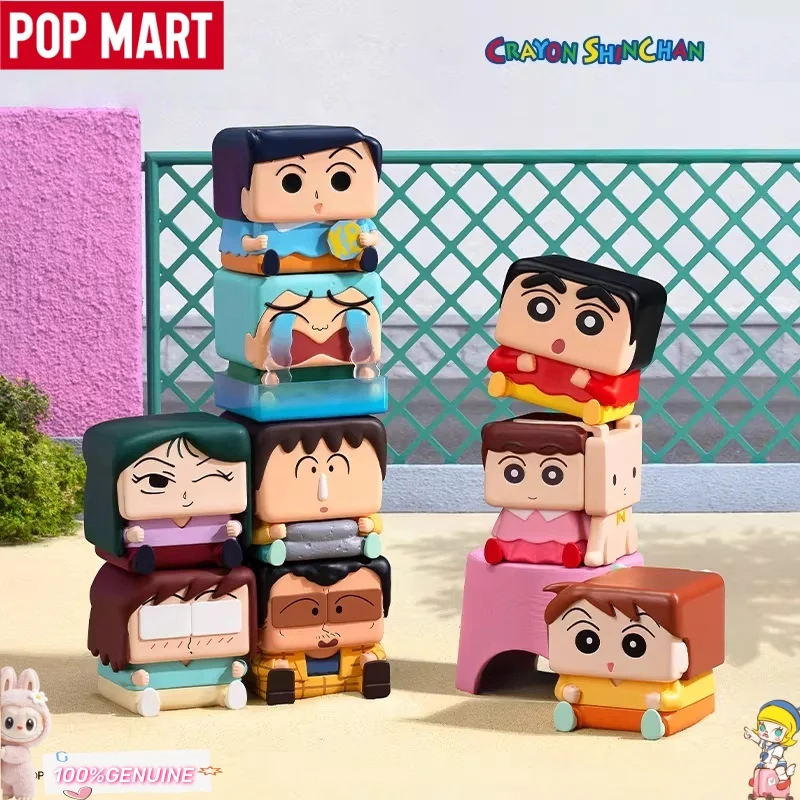 

POPMARRT Crayon Shinchan Pop Cube-1 Series Blind Box Kawaii Mini Figures Collectible Desktop Ornaments Gift For Anime Fans Kids