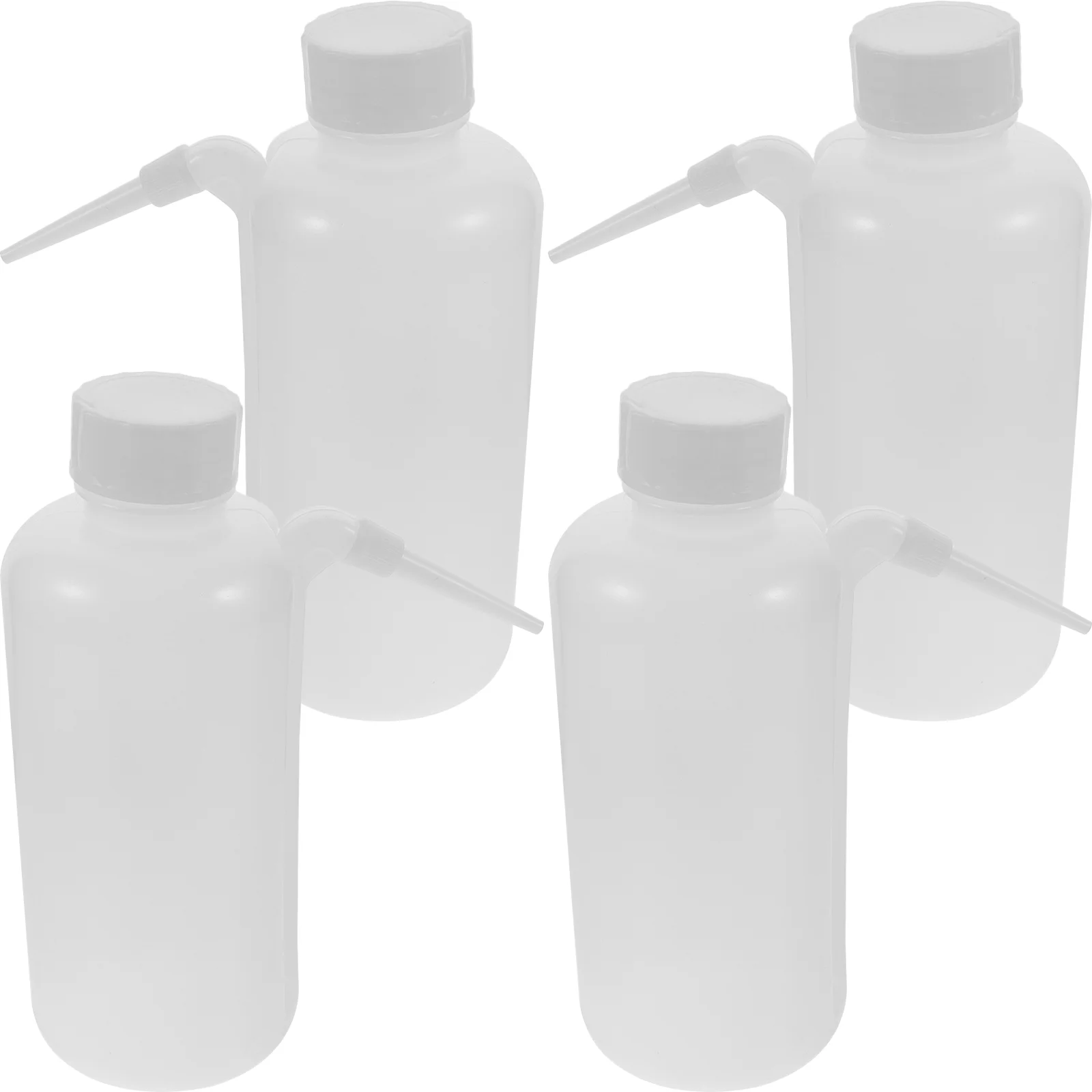 4 Pcs Plastic Wash Safety Spout Side Tube 500ml Alcohol Containers Work Novel Squeeze