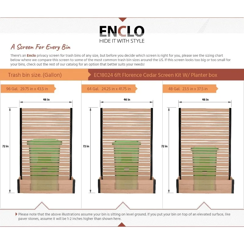 EC18024 6ft H x 4ft W x 1ft L Florence WoodTek Vinyl Outdoor Freestanding Privacy Fence Screen Panel and Planter Box Kit