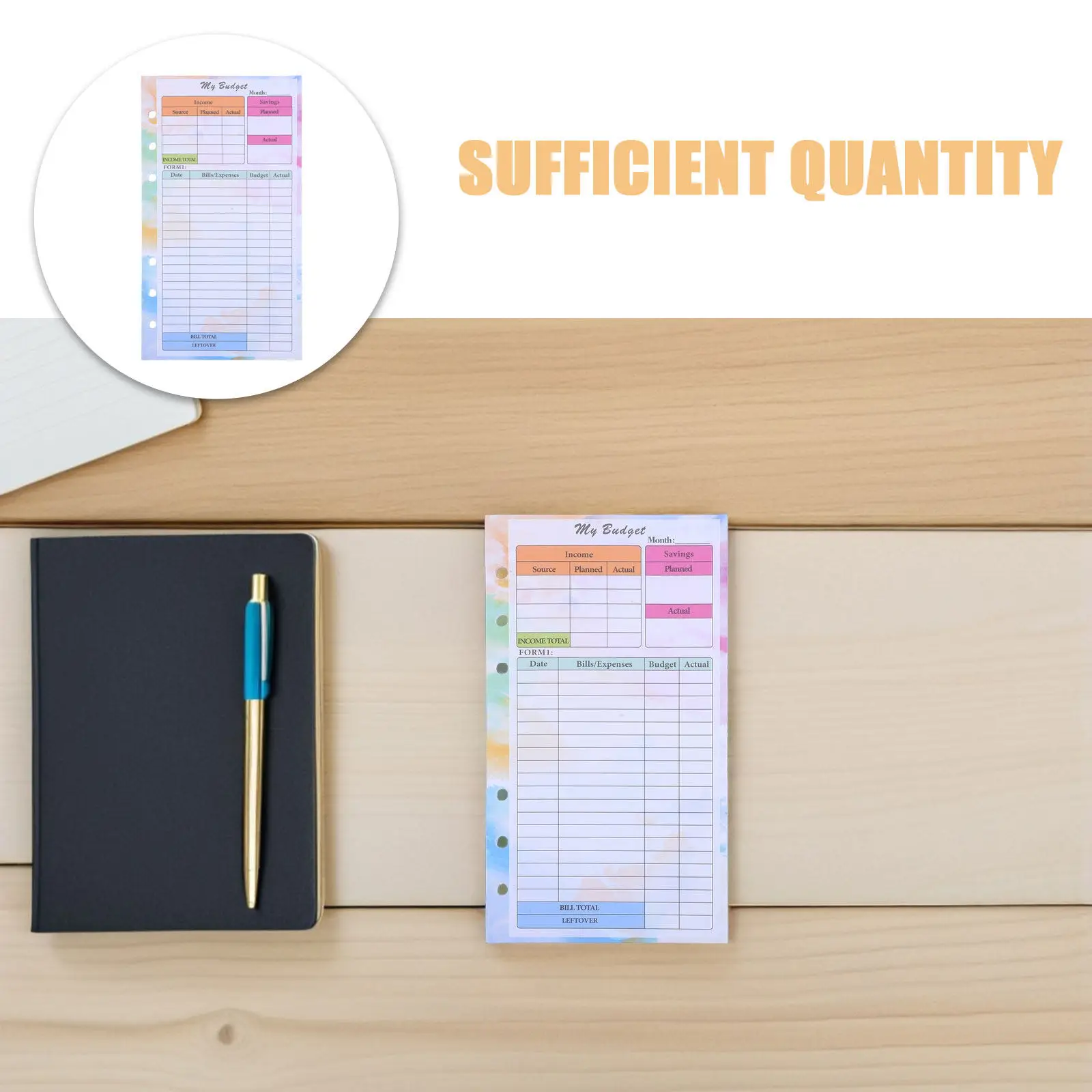 28Sheets A6 Planner Refillable Paper Binder Refills Budget Expense Tracker Inserts Travel Finance Organizer Personal Weekly view 6