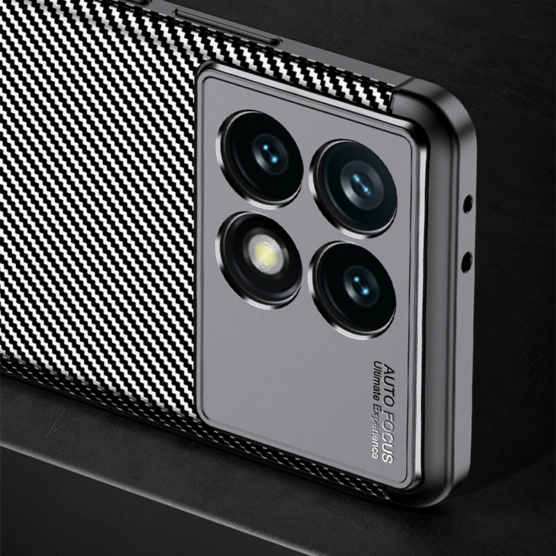 For Xiaomi Poco X6 Pro Case For Poco X6 Pro Cover Capas Carbon Fiber Armor Back Shockproof Bumper TPU Cover Poco X6 Pro Fundas