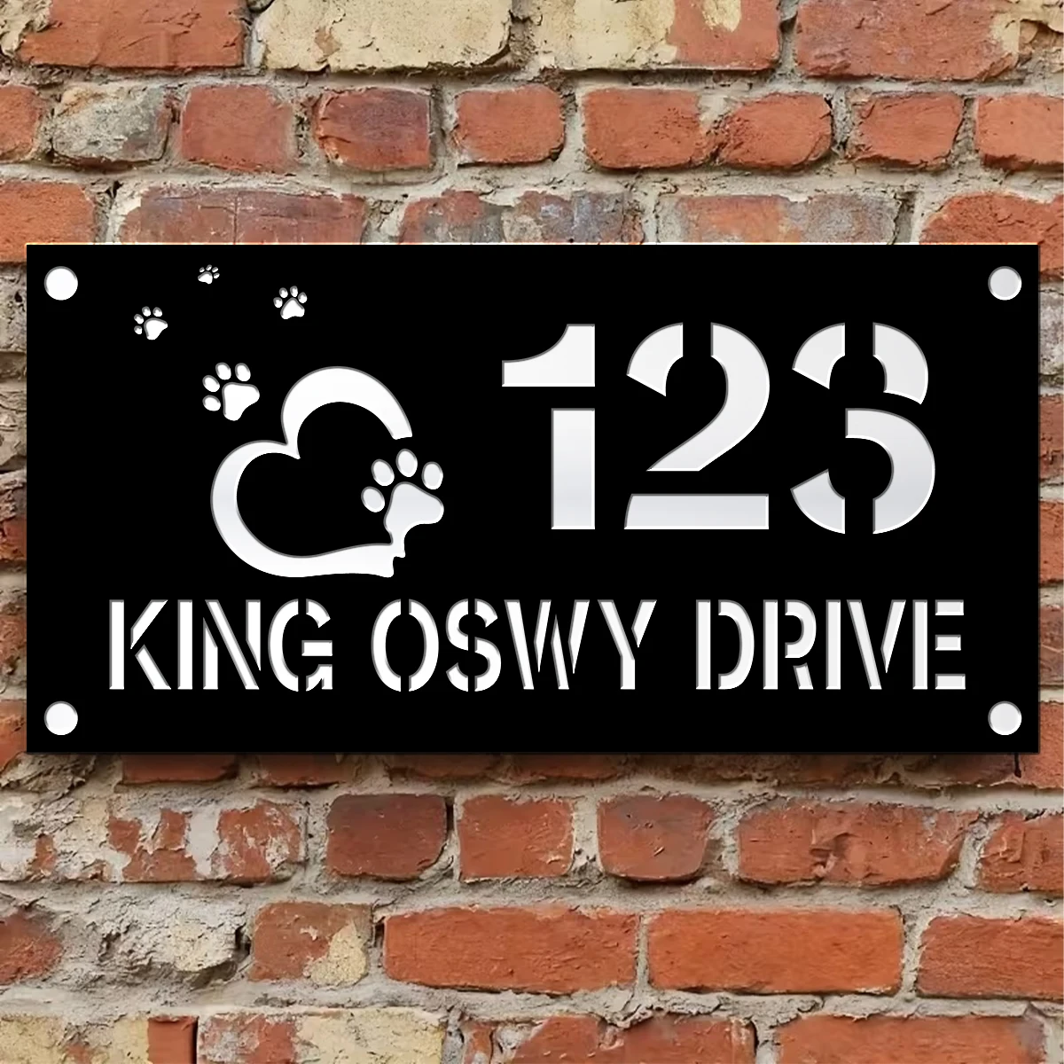 1Pc Custom home Cute loving dog melon Acrylic House Number Door Street Sign Plaque,Home Room Garden Decor,Birthday Wedding Gift