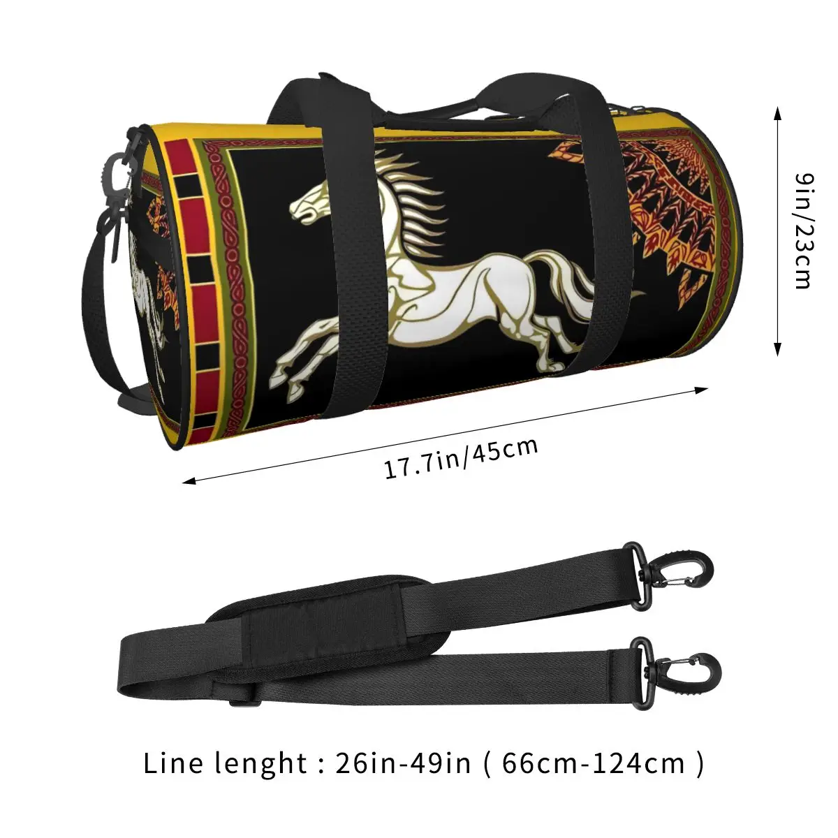L-Lords Of The R-Rings Horse Sport Bags Large Gym Bag Weekend Male Female Pattern Handbag Training Cute Fitness Bag