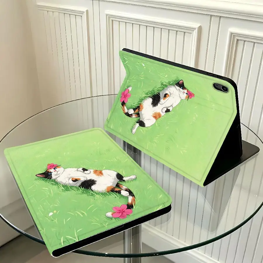 with Pencil Slot Case for Xiaomi Redmi Pad SE K Pad 8.8 9.7 12.4 Inch Pad 6s Pro 7 Ultra Pad 5 6 7 8 Pro Doodle Cat Sleepy