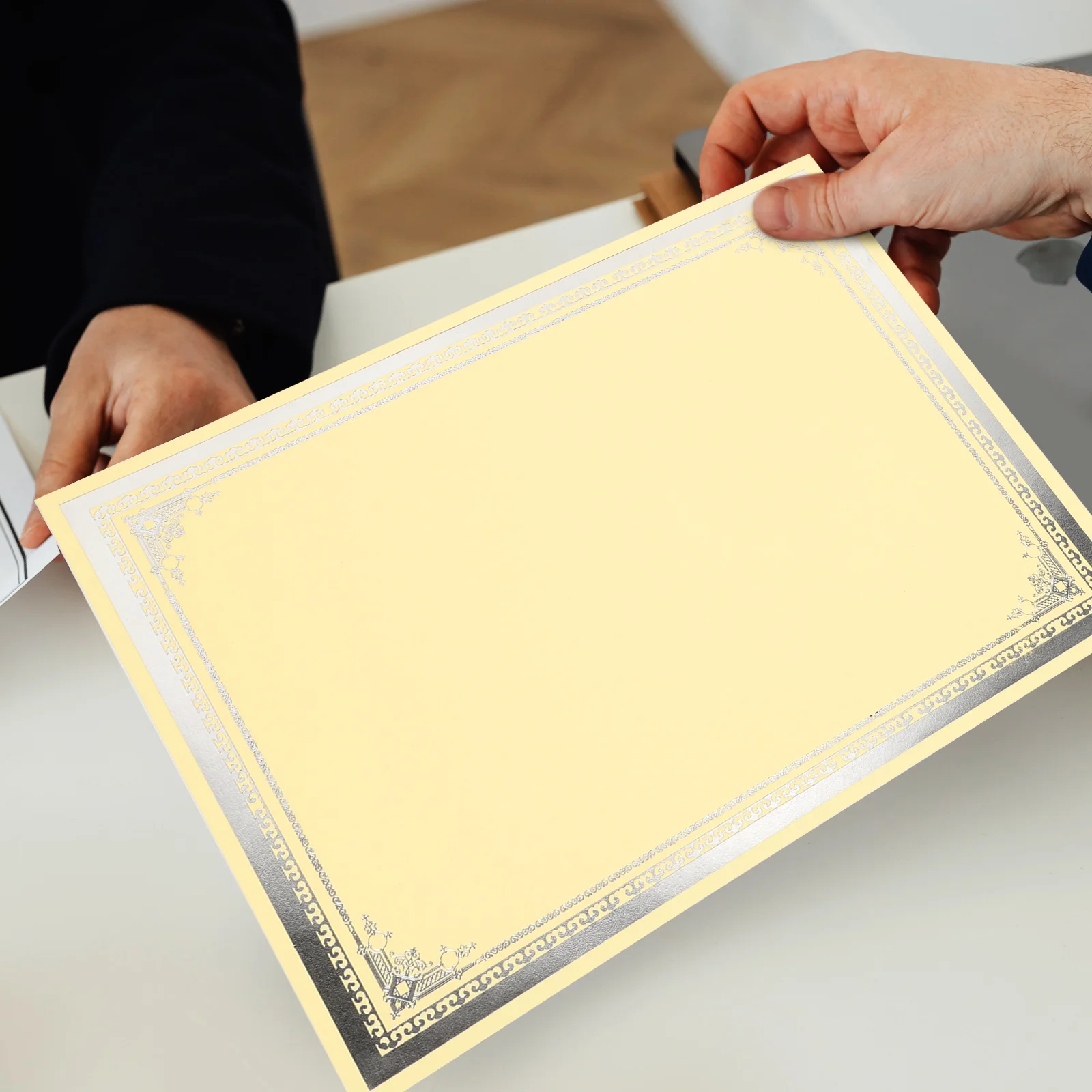 

8 Sheets A4 Size Silver Foil Honor Certificate Paper Diploma Printing Blank Students Award Premium Quality Storage Friendly