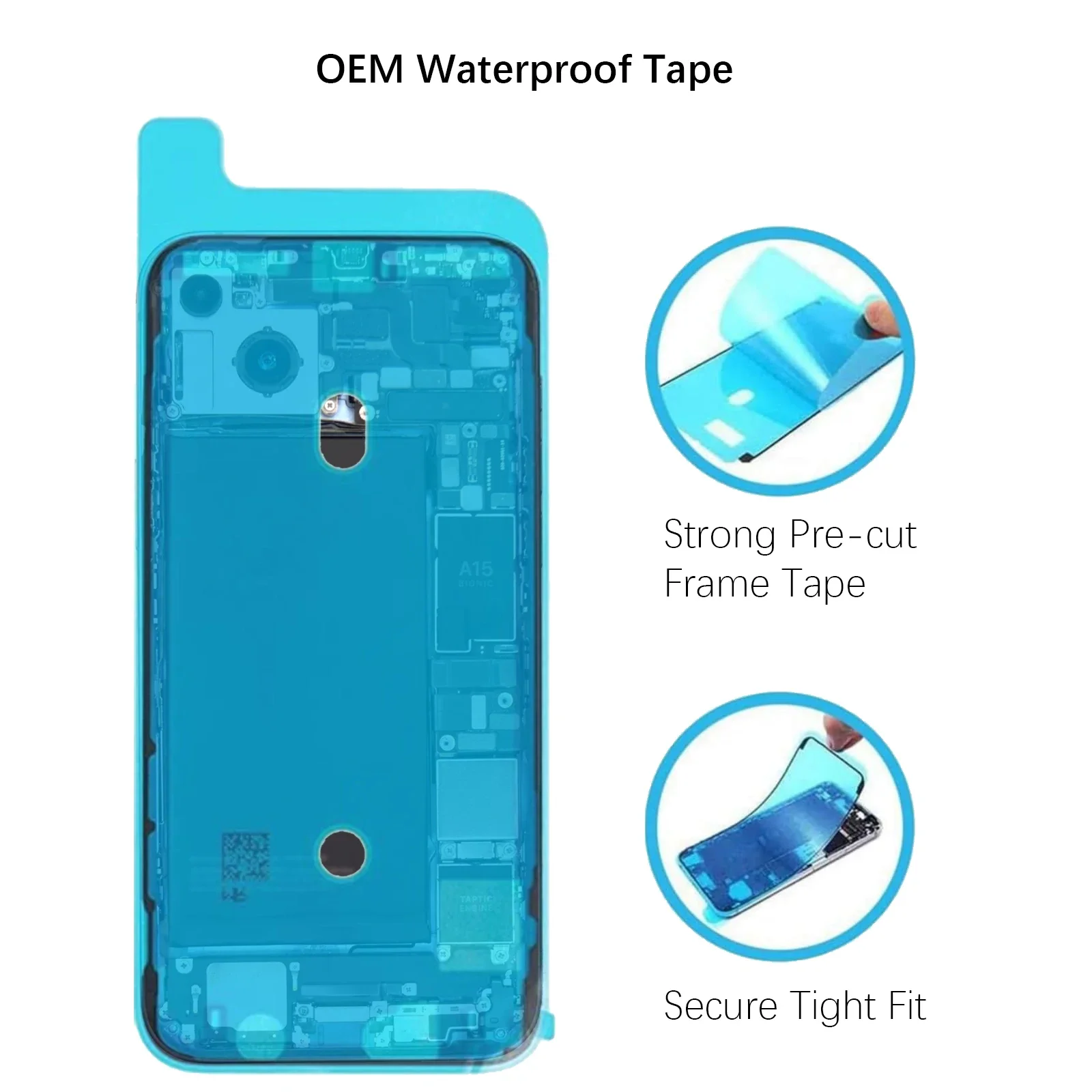 بديل الزجاج الخلفي لهاتف IPhone 16 Plus (6.7 بوصة) - شحن لاسلكي فليكس، إطار كاميرا، جميع الأجزاء وشريط لاصق مقاوم للماء #4