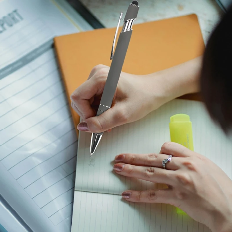 20Pcs Multifunction Touching Screen Pen with Ballpoint Pen 1.0MM Tip Write Smoohtly Retractable Metal Ballpoint Pen