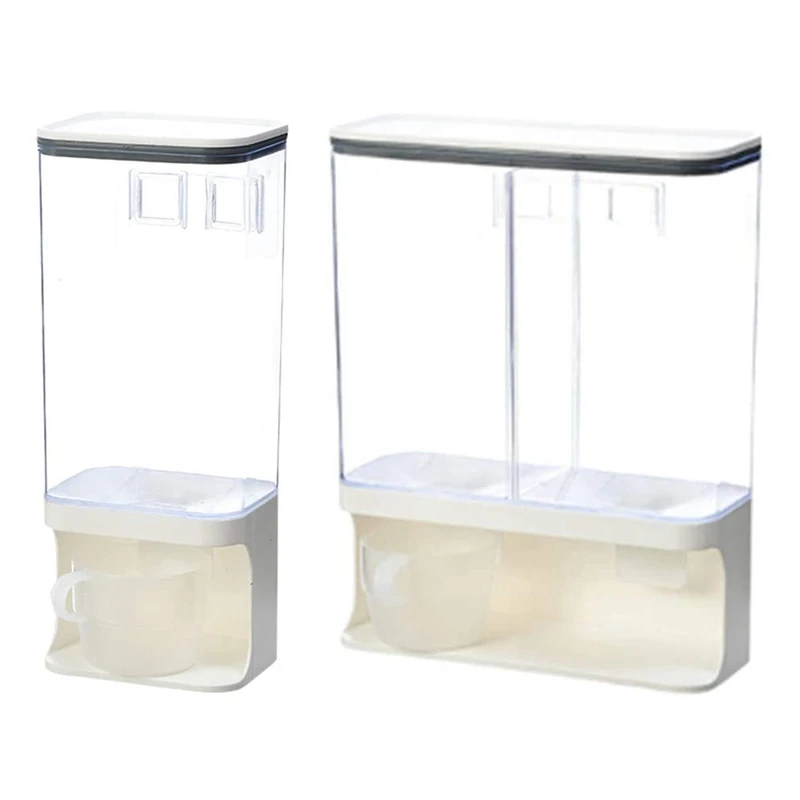 

2 Pcs Dry Food Dispenser, Transparent Plastic, Dry Food Dispenser, Dry Food Fruit Storage Box, 1500ML & 3000ML