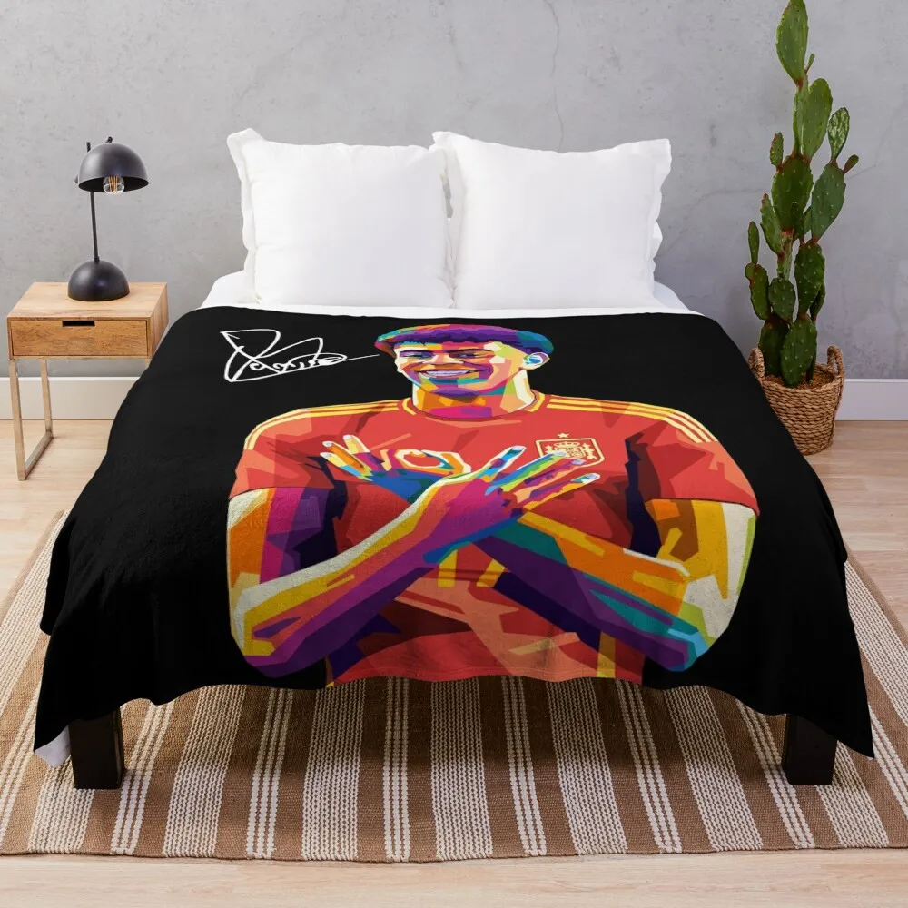 Lamine Yamal Wpap Pop Art Throw Blanket Blankets For Bed Luxury St Beautifuls Blankets