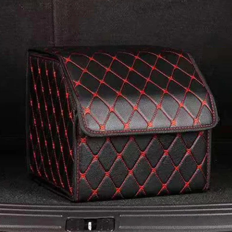 30cm Car PU Leather Trunk Storage Box Portable Foldable Storage Car Multiuse Storage Car Trunk Bag Auto Storag Box