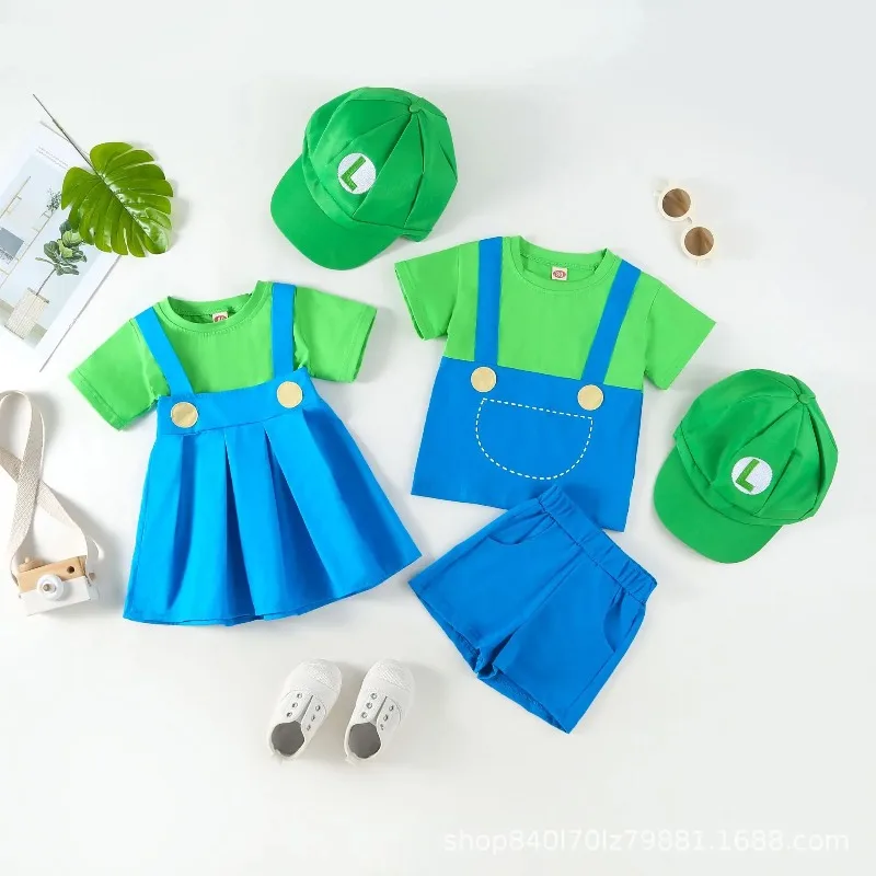 2026 New Anime Cosplay Summer Two-piece Cotton Short Sleeves T-shirt Dress Shorts Sets Role Playing Costume for Unisex Pullover