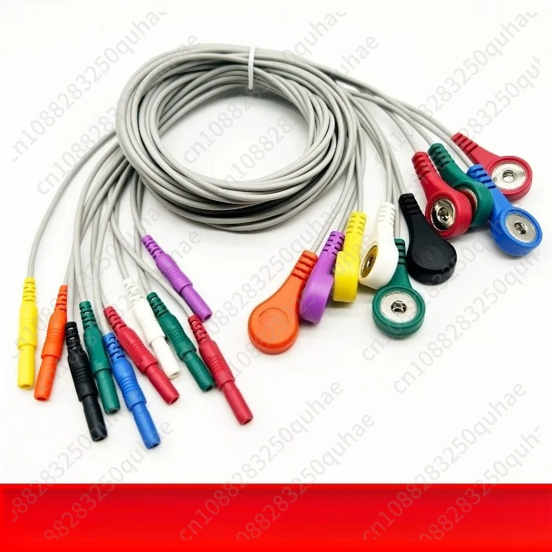 Gold-Plated Disc EEG Cable, 1.5m DIN Connector Brain Electrode Wire for Education & Lab Research