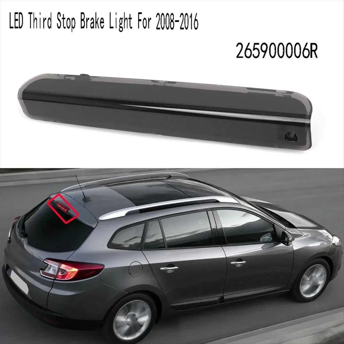 #40I High Mount Stop Light LED Third Stop Brake Light For Renault,265900006R,(Plastic)