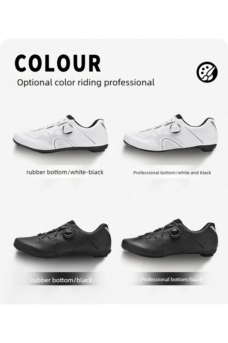 Speed Cycling Sneaker Herren Rennrad-Schuhe Cleat-Schuhe SPD-Schuhe Fahrrad-Flachpedalschuhe Herren Fahrrad Outdoor-Schuhe Weiß – Detail 3