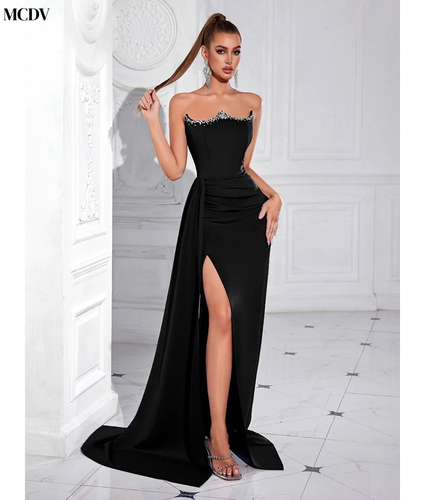 Vestido de noche de cristal con corte en A, Jersey de moda personalizado, escote en forma de corazón sin mangas, largo hasta el suelo, de alta calidad