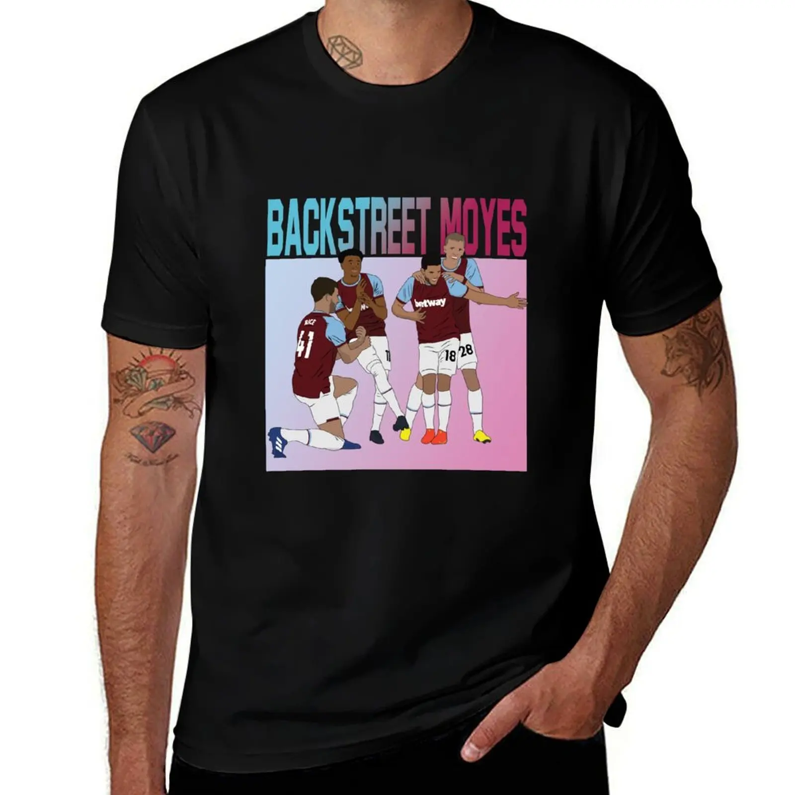 

Backstreet Moyes Jesse Lingard Declan Rice Pablo Fornals Tomas Soucek Band Goal Celebration T-Shirt sweat Men's cotton t-shirt