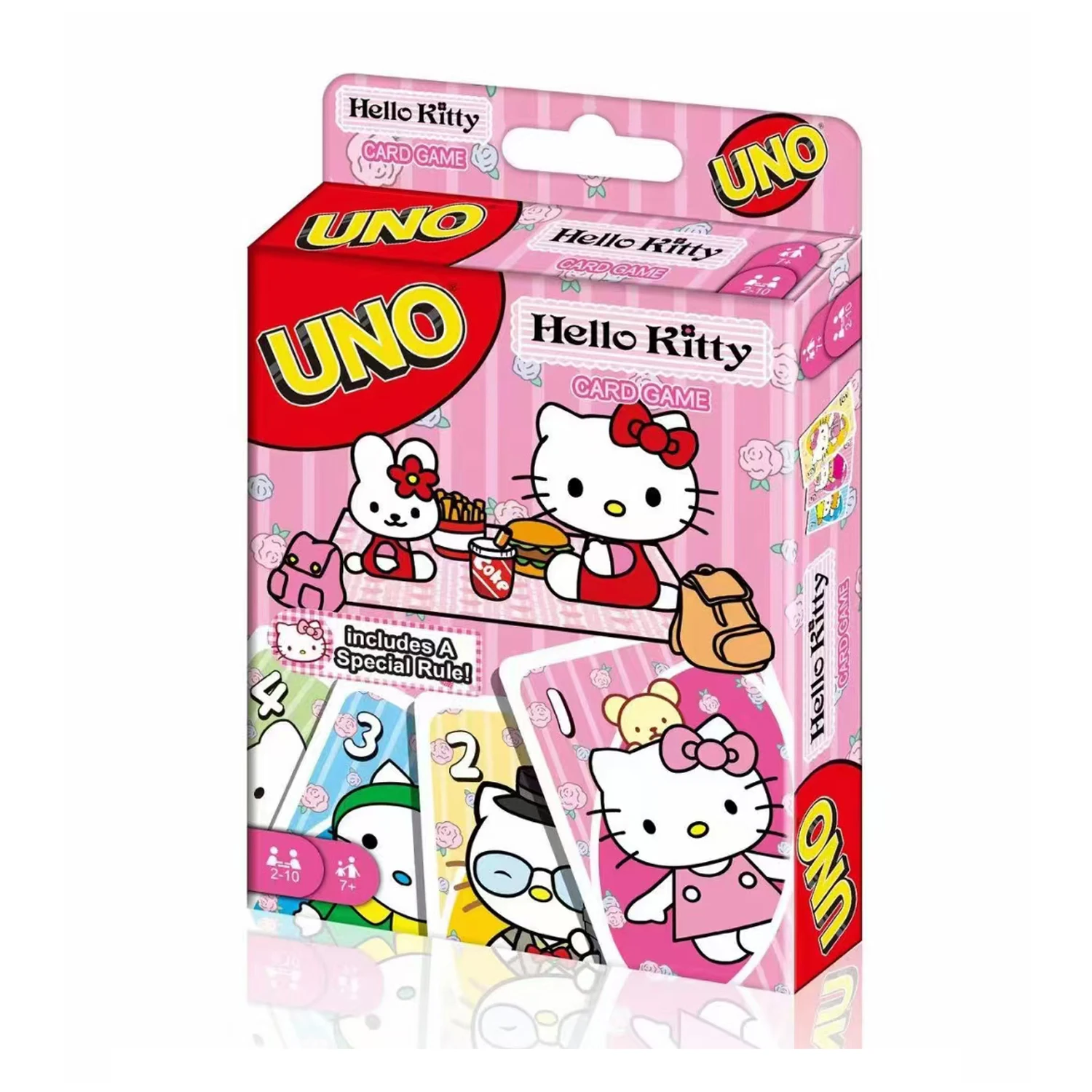 لعبة بطاقات Uno Games UNO Hello Kitty لليلة العائلة تتميز برسومات موضوعية للتلفزيون وقاعدة خاصة لـ 2-10 لاعبين