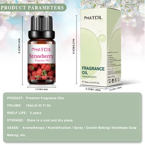 Phatoil 10ml Duftöl für Seifenkerzen, die Diffusor ätherische Öle von Früchten Erdbeerkokosnuss -Trauben -Zitronen -Figo machen 12 Hauptverkauf Luminaria natürlicher Stroh - №3