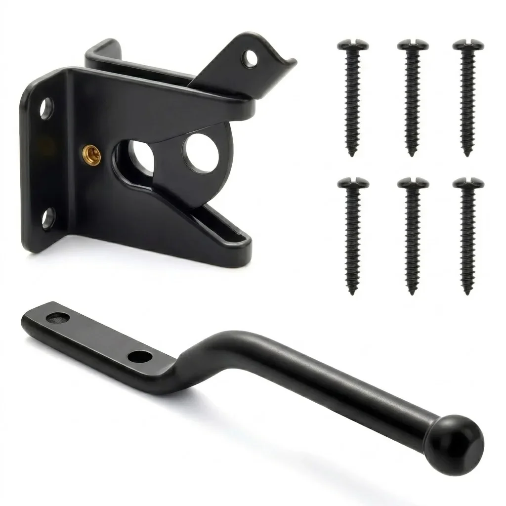 Auto Gate Latch With Bolt Carbon Steel Automatic Slam Catch Pasture Garden Fence Farm Gate Durable Heavy Duty Garden Hardware