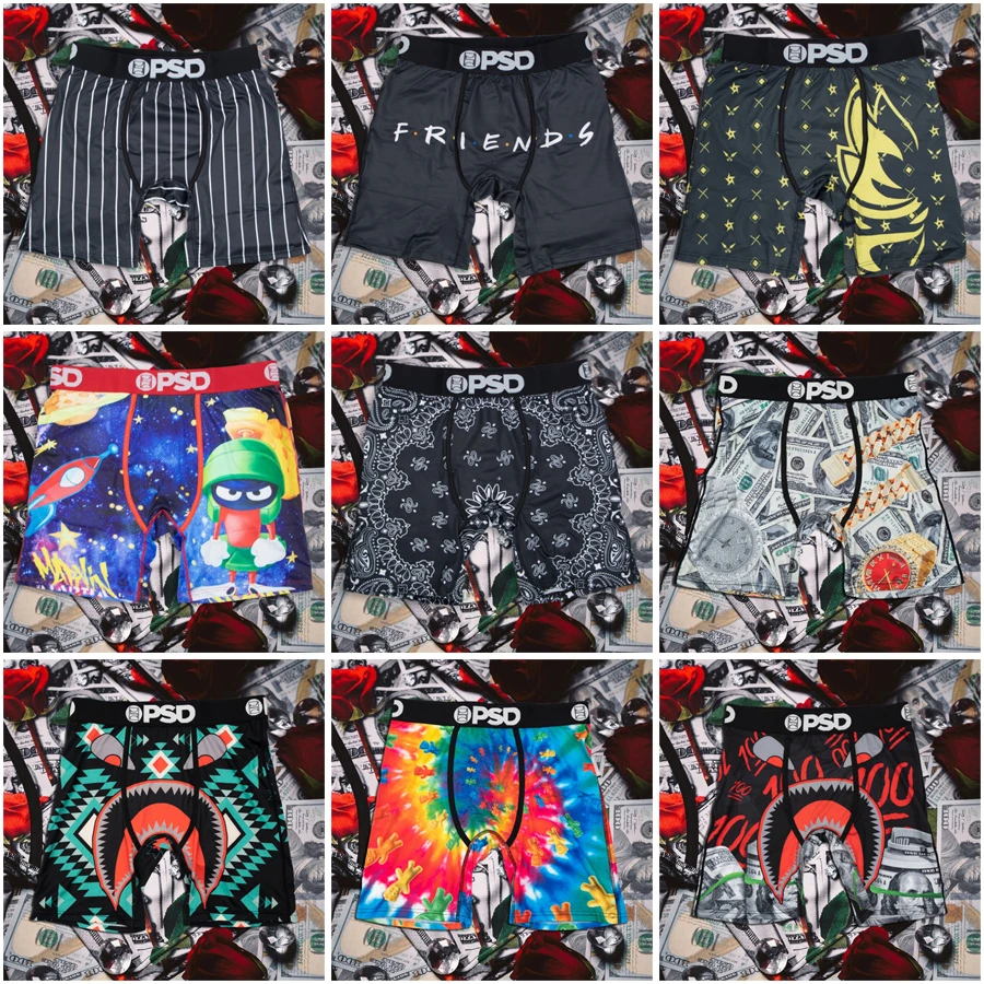 Sexy Men Underwear Men Boxershorts Fashion Print Men's Long Boxer Briefs Breathable Mens Underpants Plus Size Man Boxer Panties