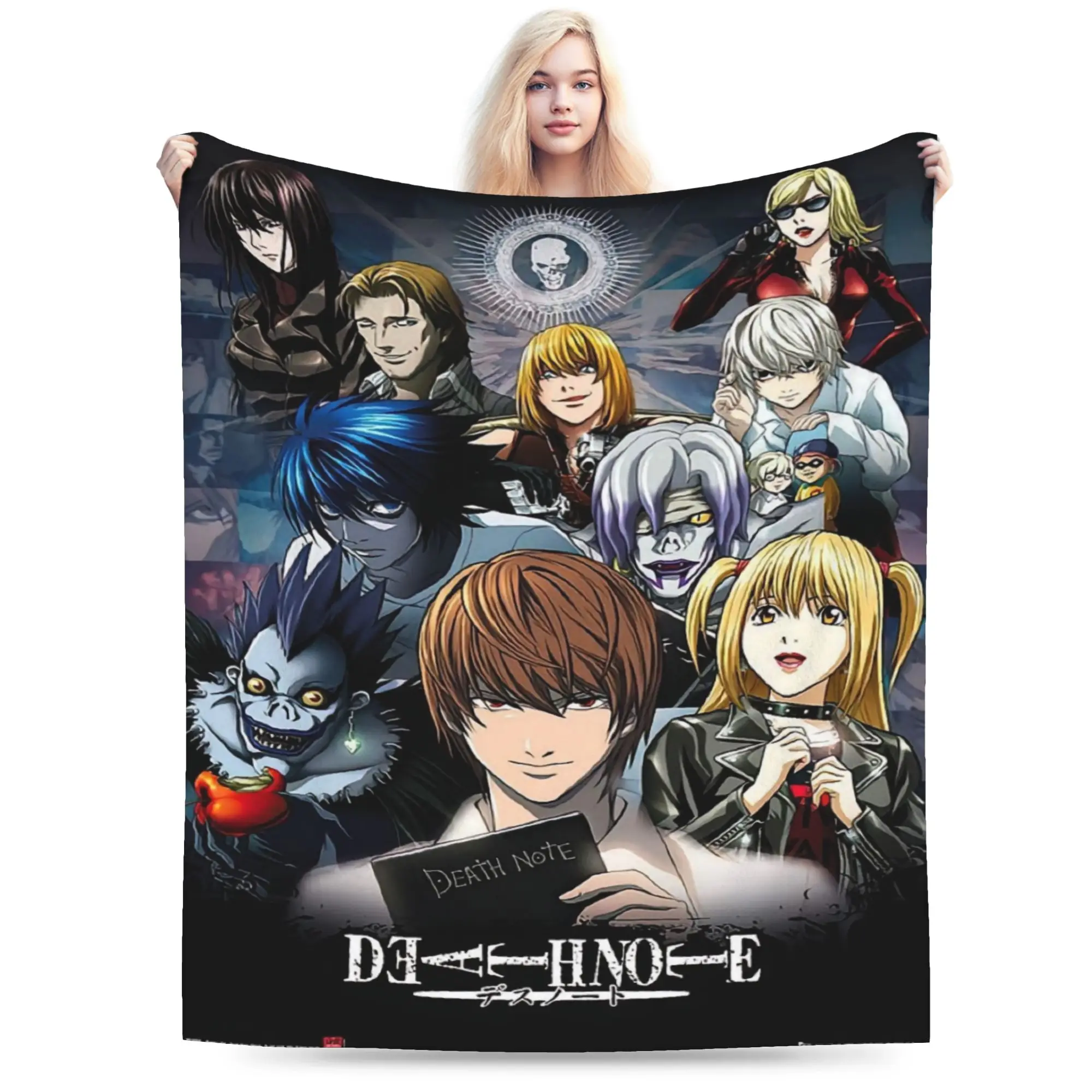 Deathes Notes   Blanket  Warm Print Plush Throw Blanket For Living Room Travel Flannel Bedspread Bed Cover