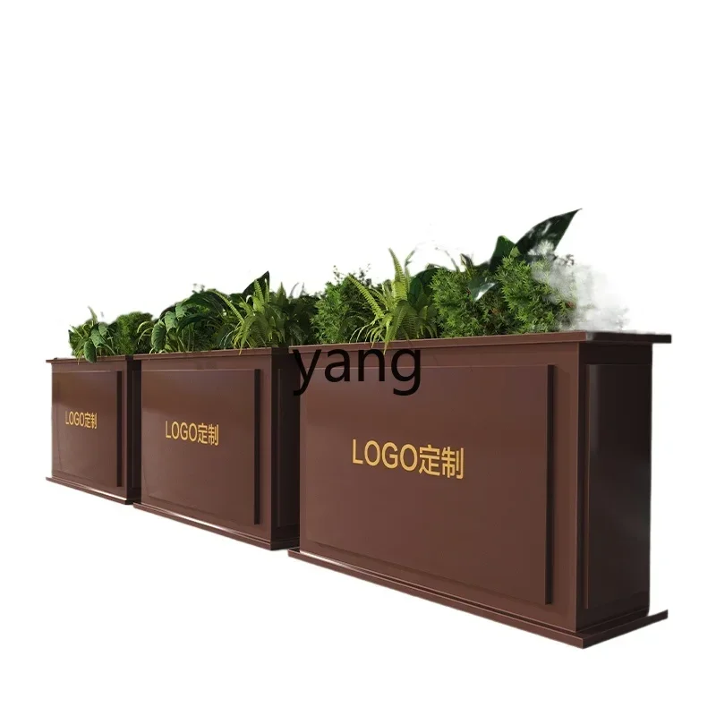 

LTT outdoor stainless steel flower box square restaurant courtyard flower bed fence