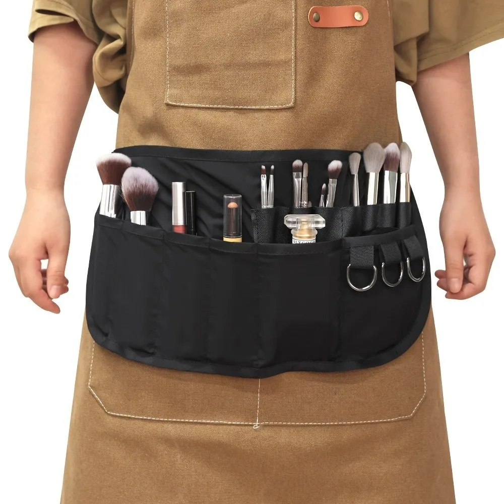 

Professional Cosmetic Makeup Brush Holder Waterproof Artist Belt Strap 2 Arrays Apron Bag Hairdresser Tools Storage Apron