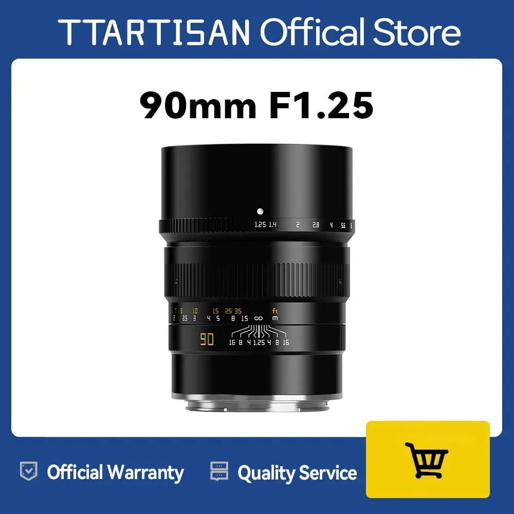 

TTArtisan 90mm F1.25 Full Frame Large Aperture Lens for Sony Nikon Canon Sigma Panasonic Lumix Fuji Leica Camera Lens Объектив