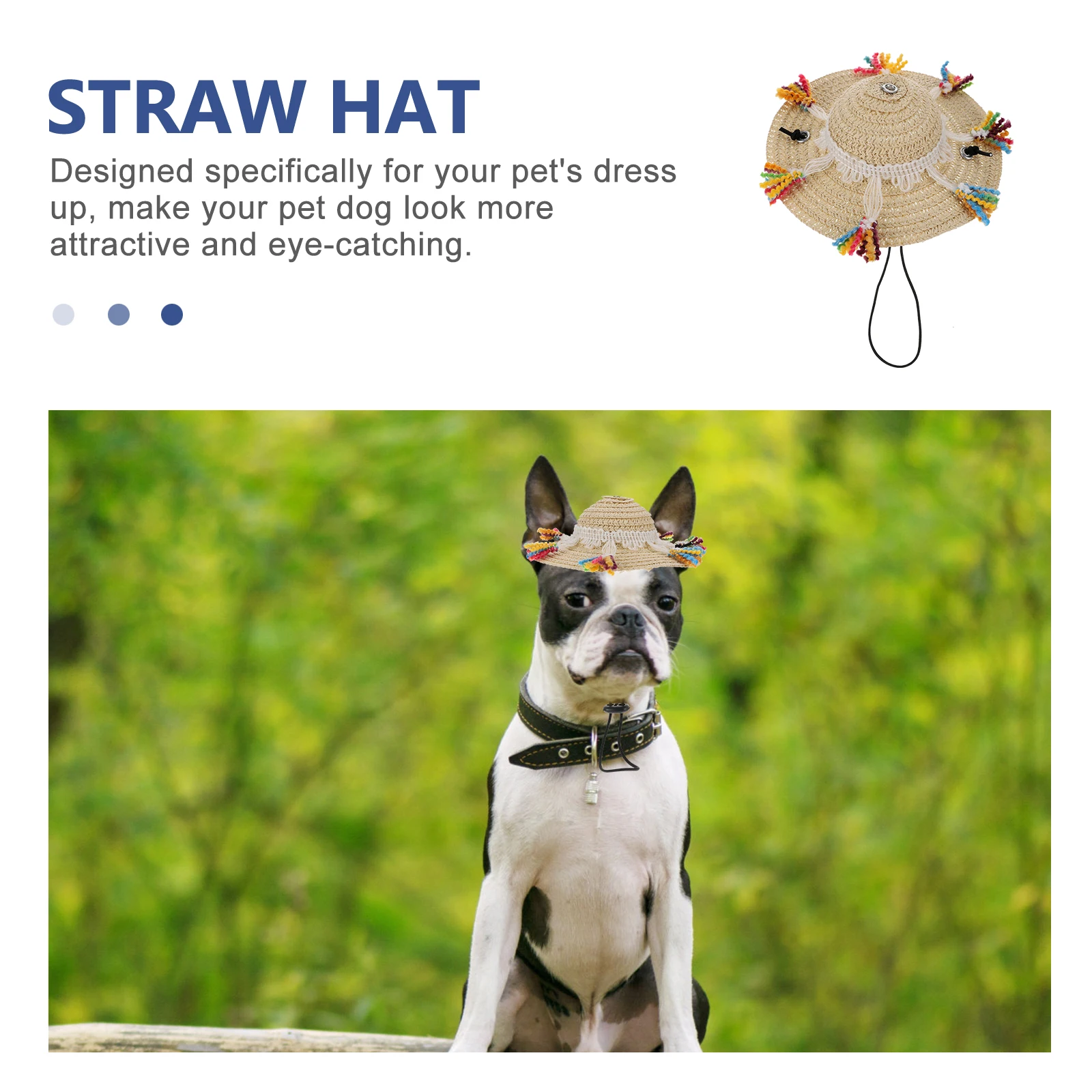 

Straw Woven for Cats Dogs Tassel Decor Sombrero Dog Sombrero Hat Khaki Caps LightWeight Fashion Supplies