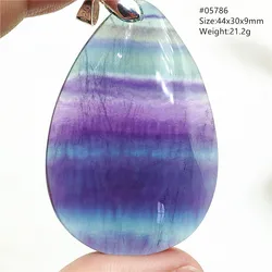 Natural Colorful Fluorite Quartz Pendant Necklace Water Drop Crystal Blue Purple Fluorite Rainbow Jewelry Rare Woman Men AAAAA
