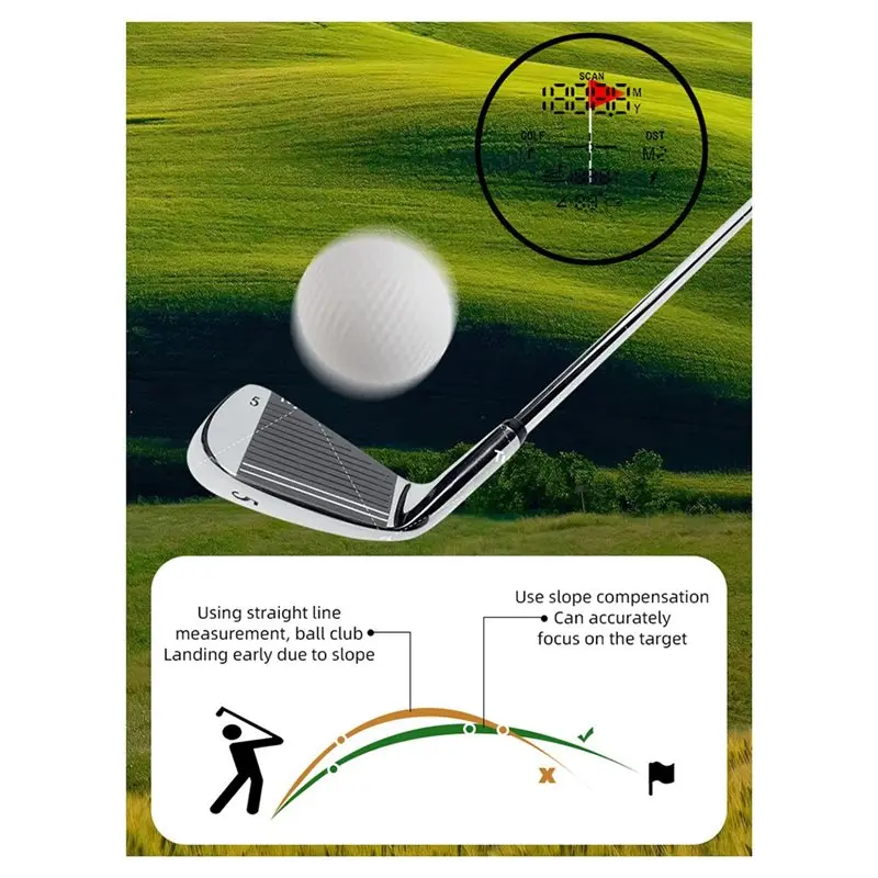 AEF6-Golf Rangefinder Telescope Outdoor 1000M High-Precision Electronic Distance Measurer Golf Rangefinder Measuring Device