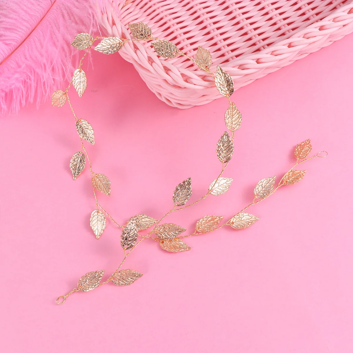 2 قطعة طوق الشعر أوراق ذهبية أنيقة عقال العروس حك الزفاف غطاء الرأس الفاخرة حفلة موسيقية النساء أغطية الرأس إكسسوارات الشعر