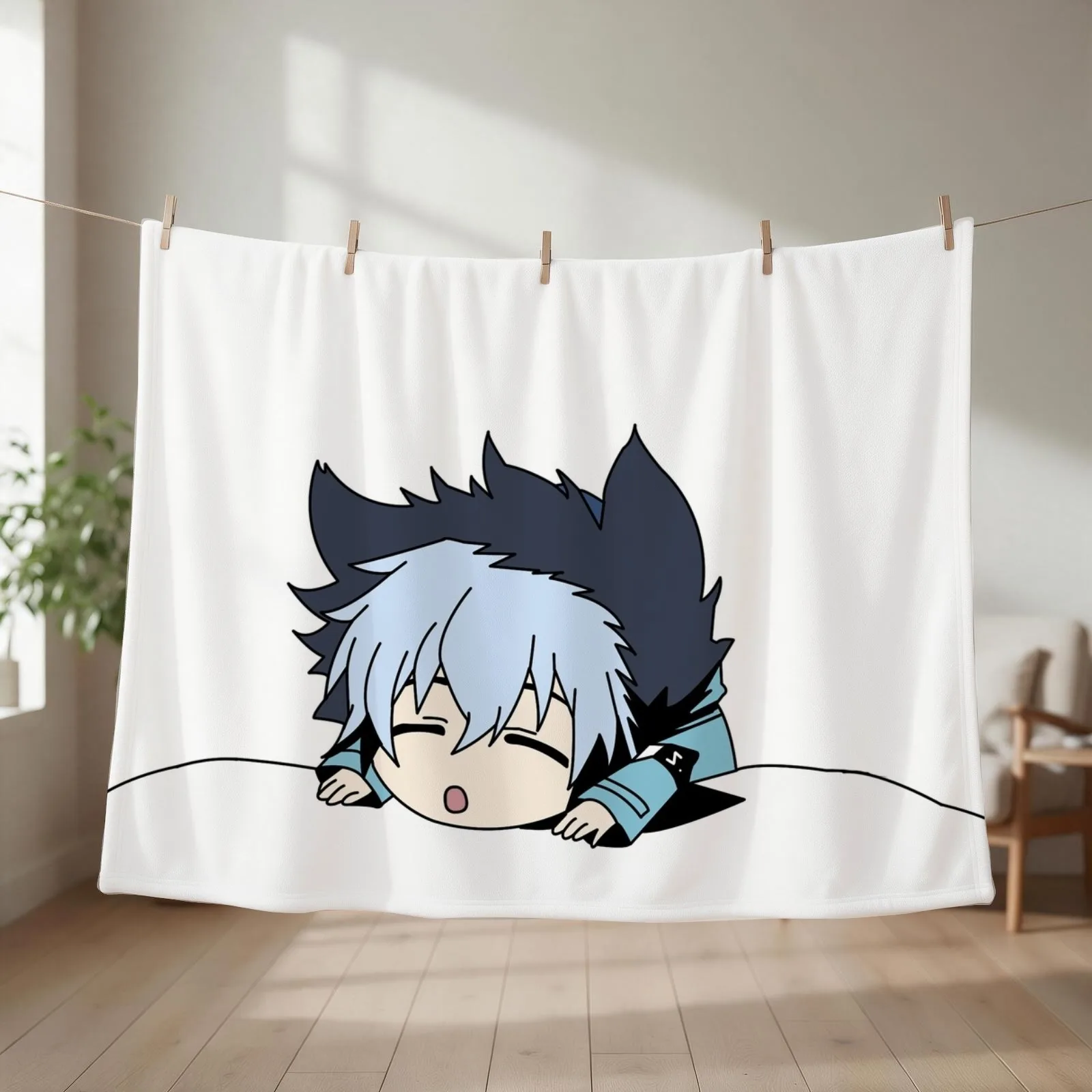 Servamp - Kuro, Sloth, Sleepy Ash Throw Blanket couch cozy soft plush fuzzy picnic outdoor blanket