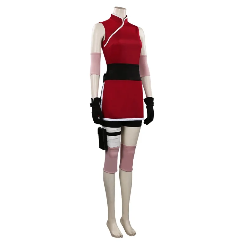 Haruno Sakura costume cosplay parrucca donna ragazza gonna vestito ninja fascia puntelli anime costumi di carnevale di Halloween Nuovo