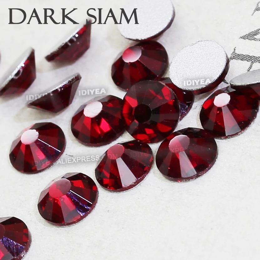 Dark Siam ss16 ss20 Non HotFix Rhinestone For 3D Nail Sequins Design Crystal Glitter Strass Glass Sticker For Manicure Art Decor