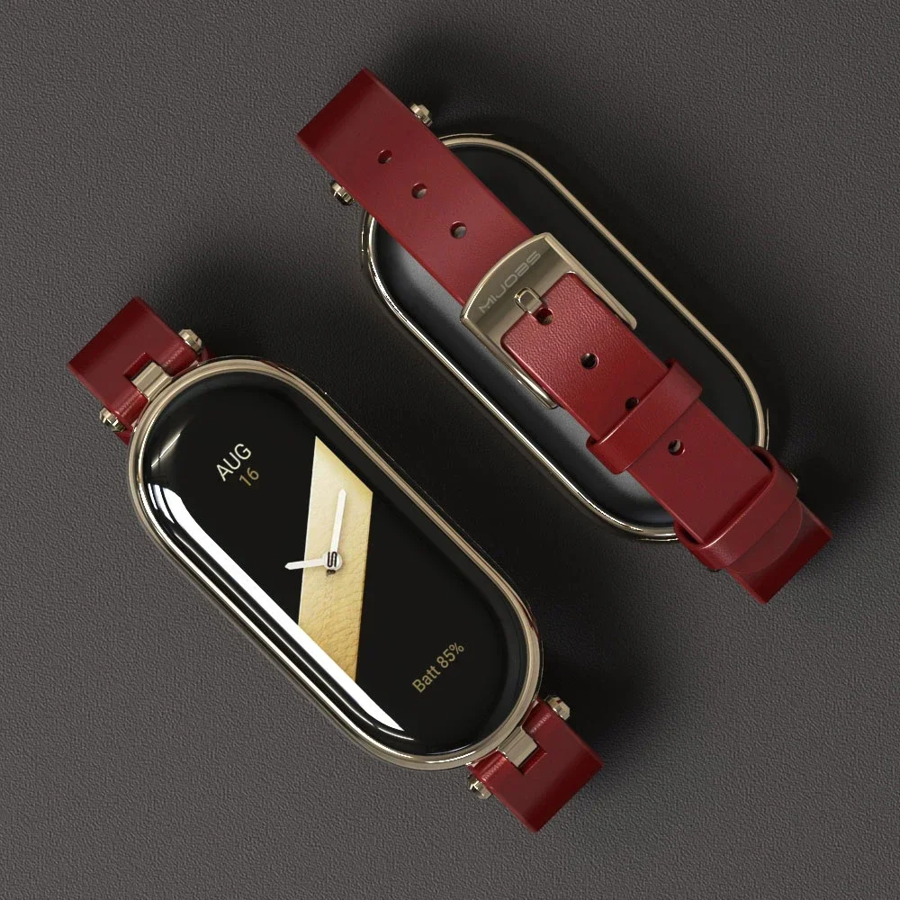 Correa de cuero para Xiaomi Mi Band 8, pulsera inteligente con NFC, versión Global