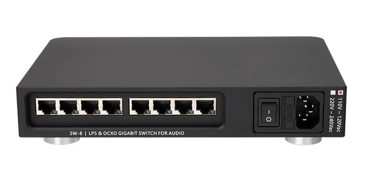 مفتاح إيثرنت مع تيار مستمر خطي بالكامل ، جهاز بث صوتي كريستالي ، عشاق الصوت ، صيحات الموضة ، OCXO ، درجة حرارة ثابتة ، HIFI ،