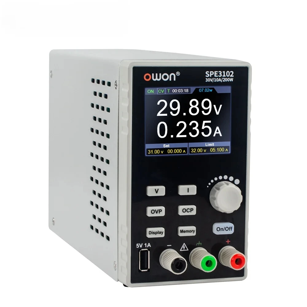 SPE6103 Programmable DC Power Supply 60V 5A Output 2.8 inch LCD 10mV/1mA Resolution Digital Voltage Regulator Switch