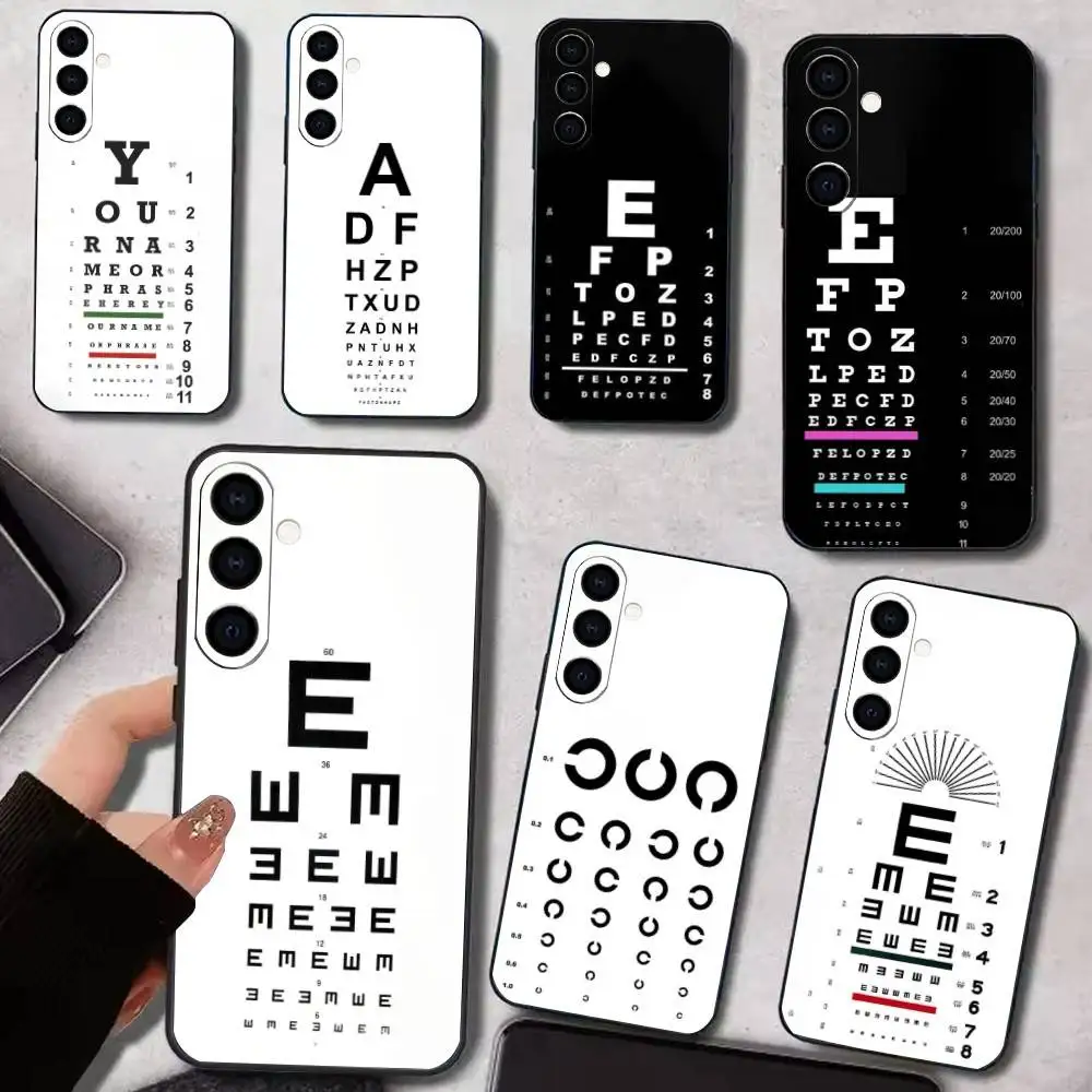 

Medical Eye Vision Chart Phone Case For Samsung Galaxy A73,A72,A71,A70,A53,A52,A51,Others Soft Black Cover