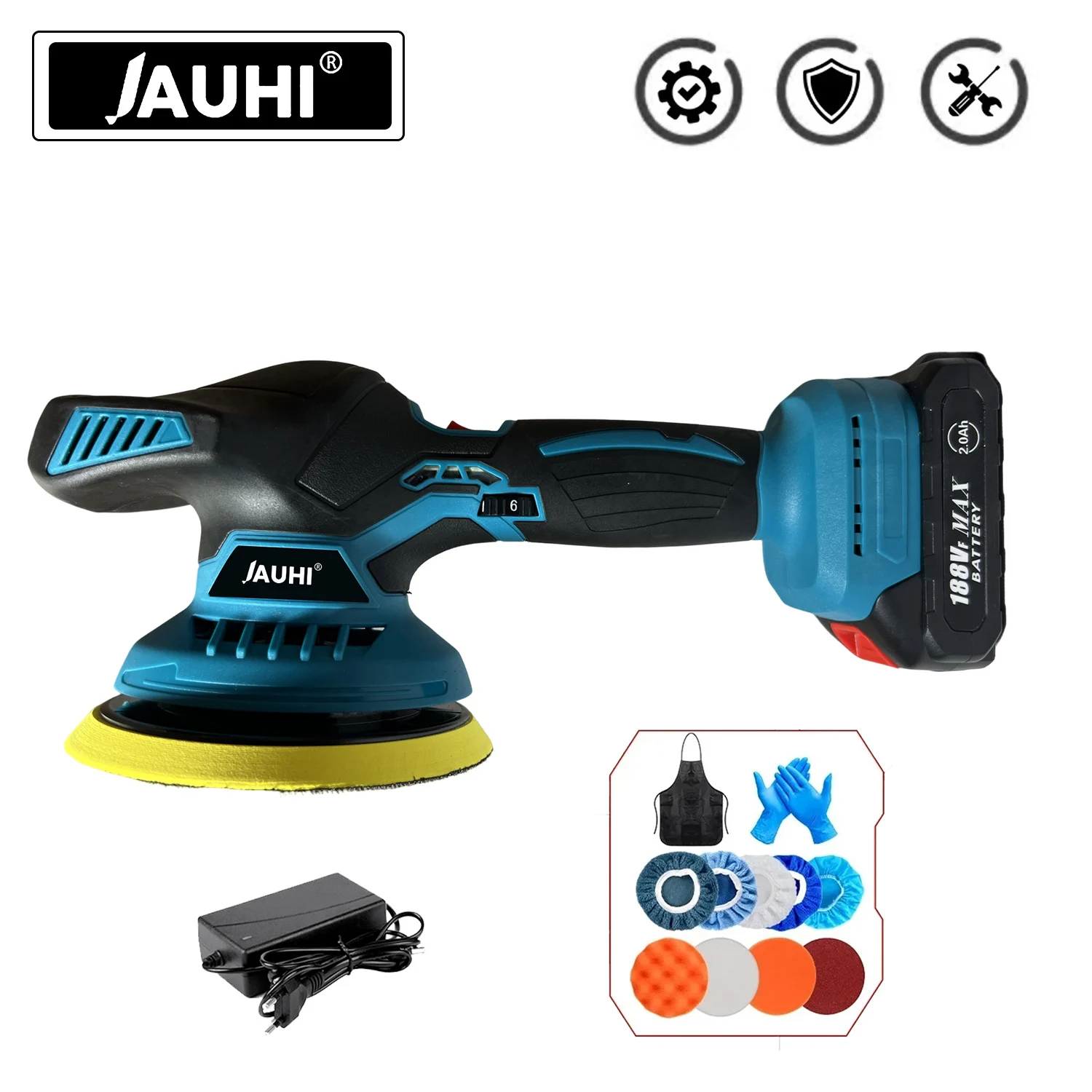 

JAUHI 18V Cordless Car Polisher Electric Polisher Wireless Automobile Car Polishing Sealing Glaze Machine For Makita 18v Battery