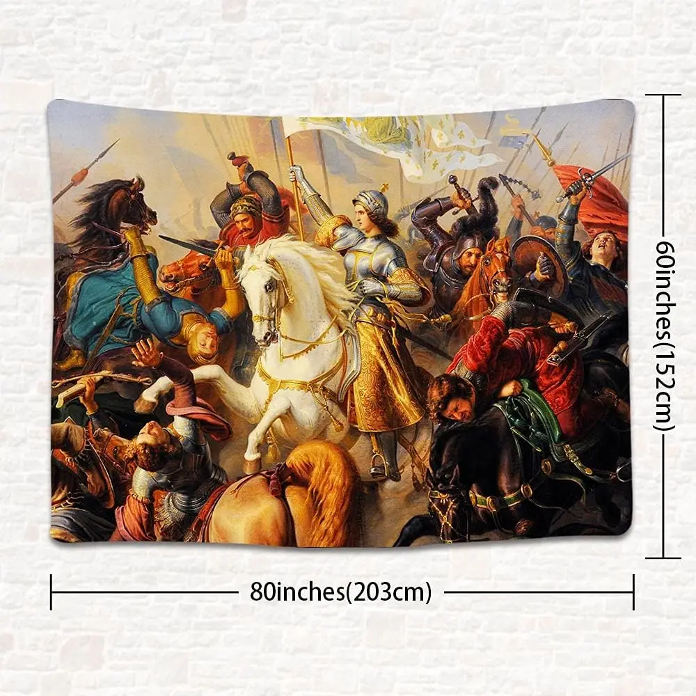 Majestic Medieval Battle Tapestry Wall Hanging Renaissance Knights Art Decor Epic Warrior Scene Home Decor Fantasy Canvas Print