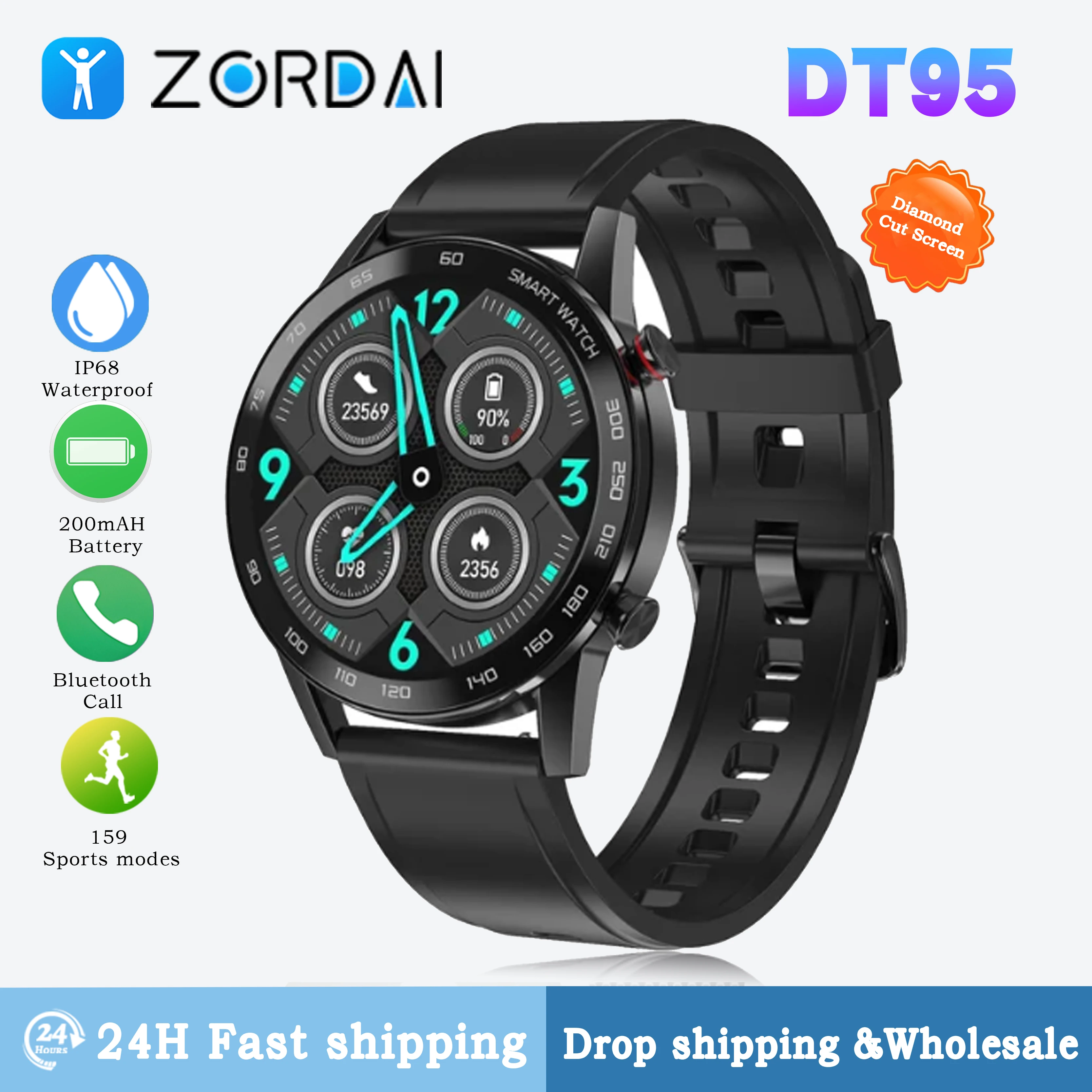 2024 New Bluetooth Call Smart Watch Men For Huawei Watch GT3 Waterproof Sport Fitness GPS Tracker Weather Display Men Smartwatch