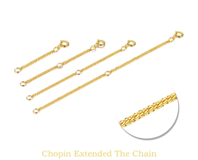 18k gold extension chain o shape chain chopin chains au750 jewerly accessories